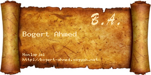 Bogert Ahmed névjegykártya